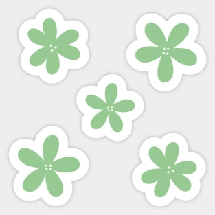 Abstract Flowers - Mint Green Sticker